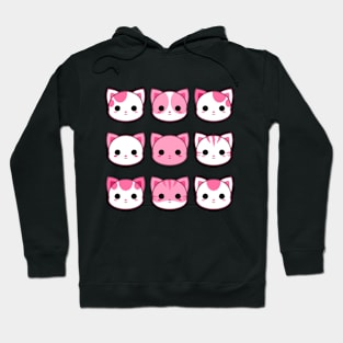 Cute Pink Cats Pack Hoodie